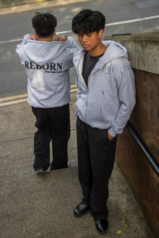 Reborn Zip Hoodie - Grey